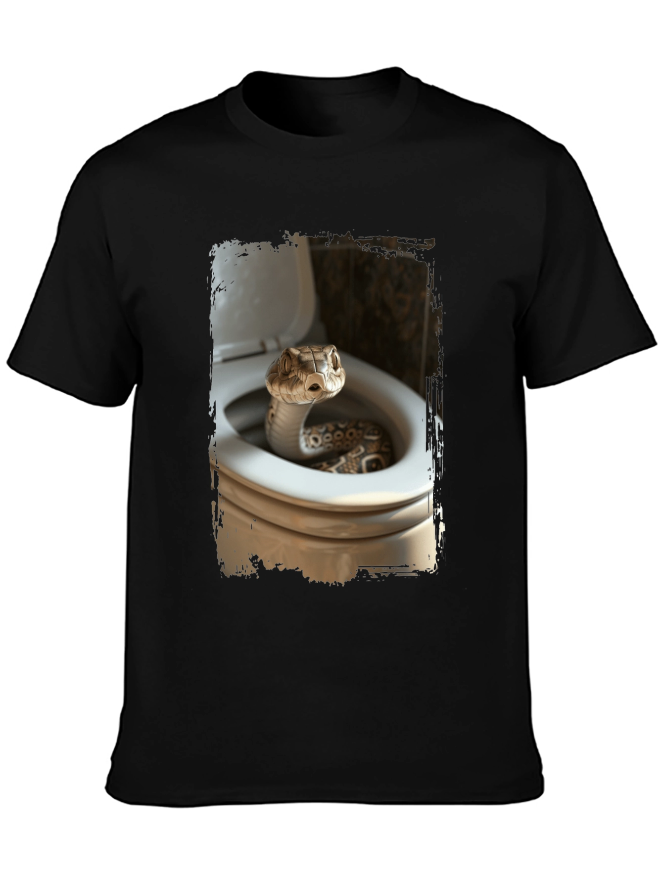 Snake in Toilet T-Shirt - Novelty Graphic Tee