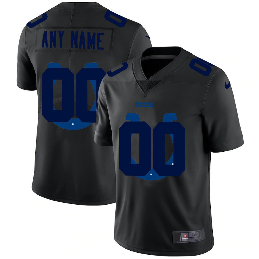 Custom1 Indianapolis Colts Team Logo Dual Overlap Limited Jerseys Black Stitched American Football Jerseys