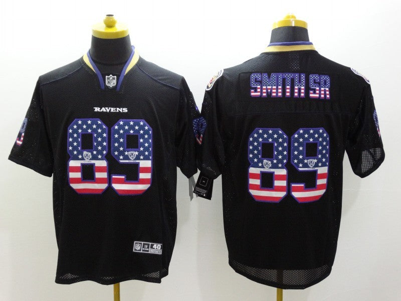 Men's Baltimore Ravens Steve Smith Sr #89 Black Game Jerseys