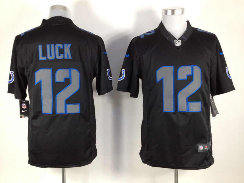 Men's Indianapolis Colts Andrew Luck #12 Black Game Jerseys