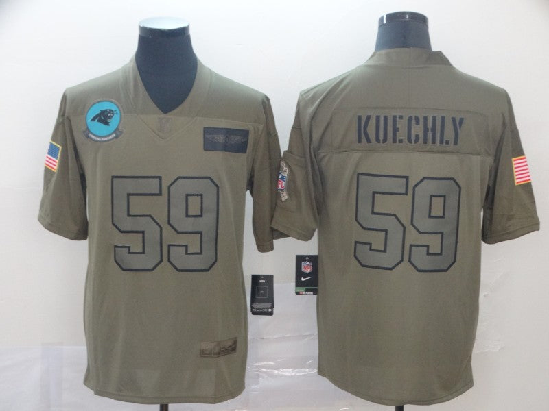 Men's Carolina Panthers Luke Kuechly #59 Brown Game Jerseys