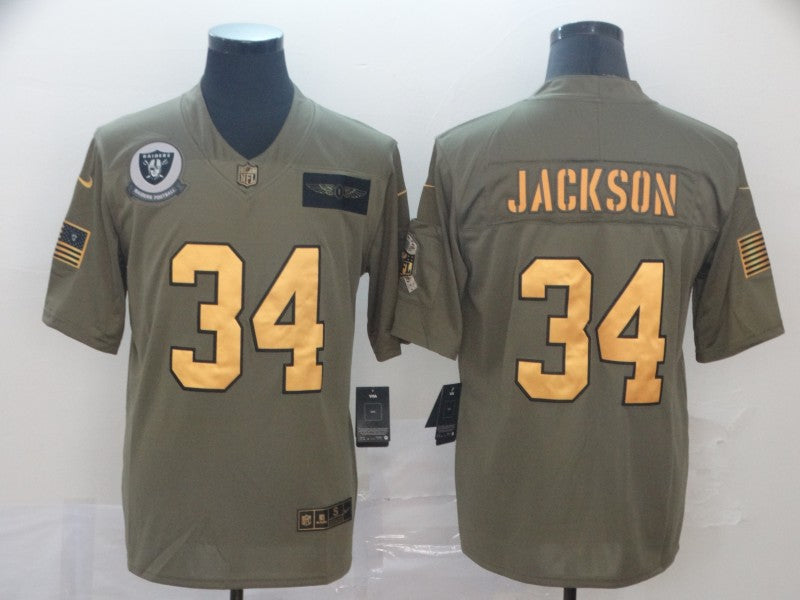 Men's Las Vegas Raiders Bo Jackson #34 Brown Game Player Jerseys