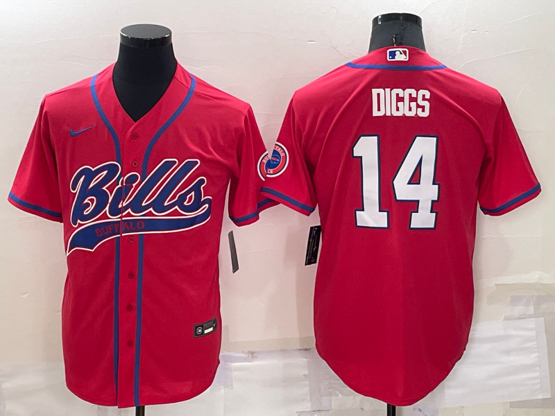 Men's Buffalo Bills Stefon Diggs #14 Red Game Jerseys Joint Edition