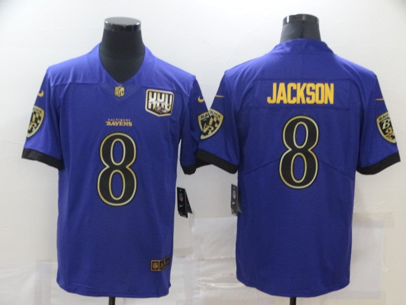 Men's Baltimore Ravens Lamar Jackson #8 Purple Game Player Jerseys