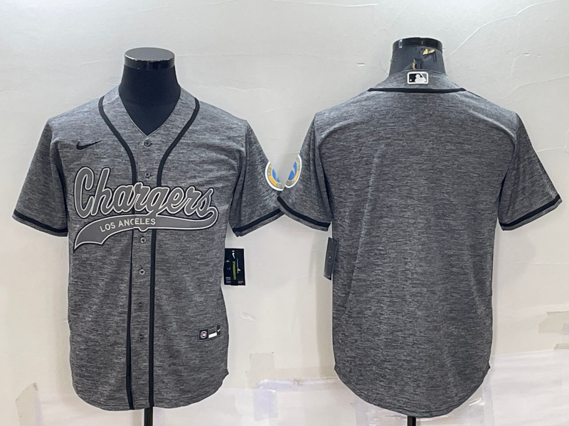 Men's Los Angeles Chargers Gray Blank Jerseys