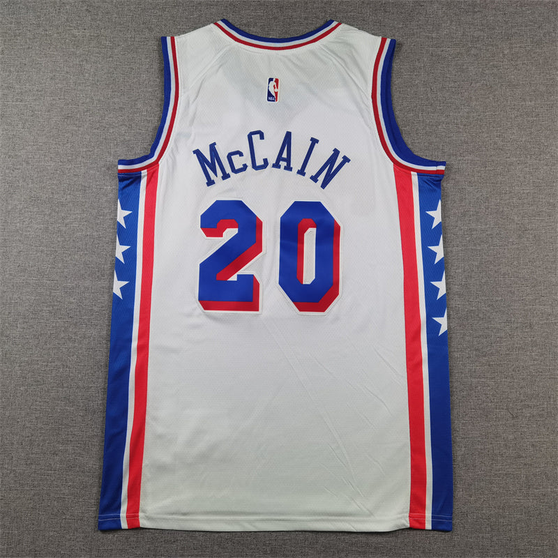 Men's Philadelphia 76ers Jared McCain #20 White Swingman Jerseys - Association Edition