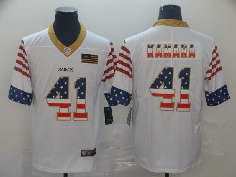 Men's New Orleans Saints Alvin Kamara #41 White Authentic Game Jerseys