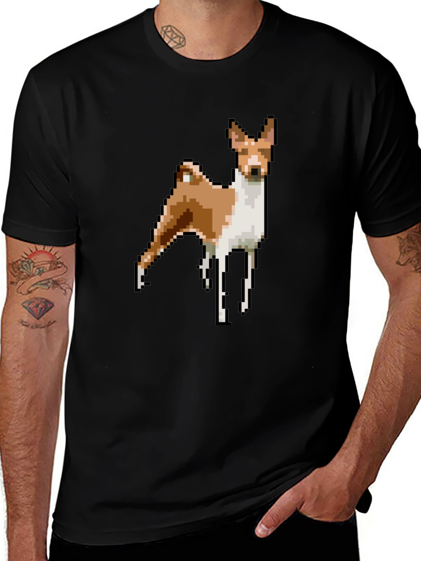 Pixel Dog Graphic Tee - Black T-Shirt