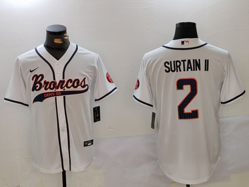 Men's Denver Broncos Patrick Surtain II #2 White Game Jerseys