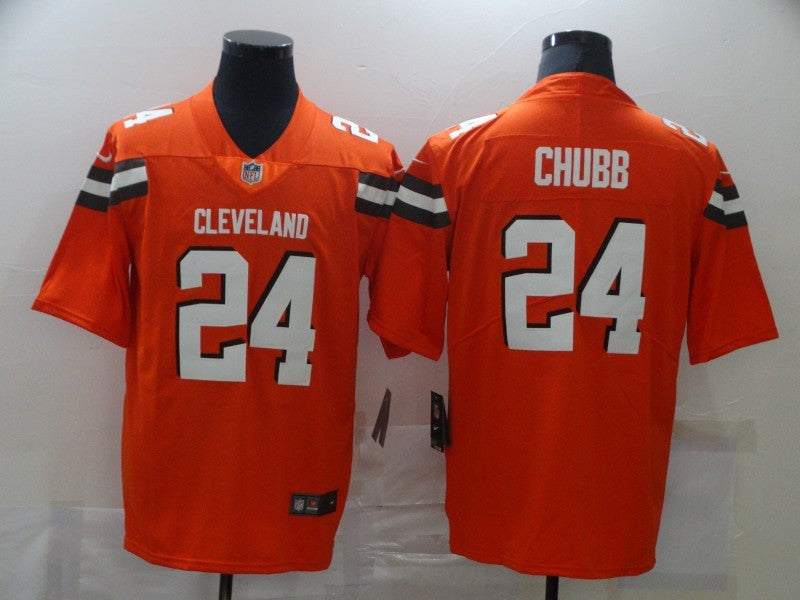 Men's Cleveland Browns Nick Chubb #24 Orange Game Jerseys