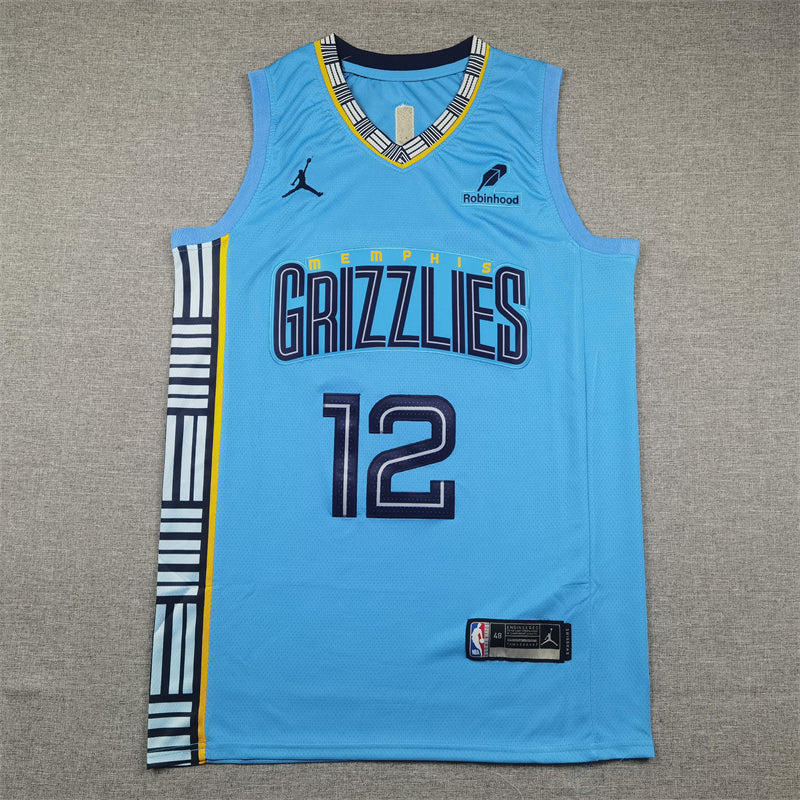 Men's Memphis Grizzlies Ja Morant #12 Light Blue 2022/23 Statement Edition Swingman Jerseys