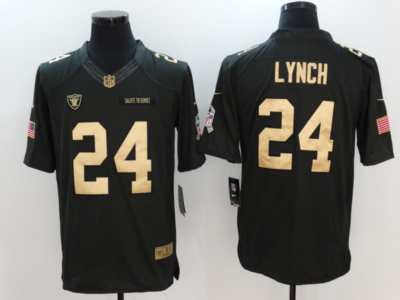 Men's Las Vegas Raiders Marshawn Lynch #24 Black Player Jerseys