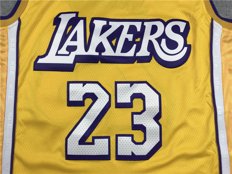 Men's Los Angeles Lakers LeBron James #23 Yellow Swingman Jerseys