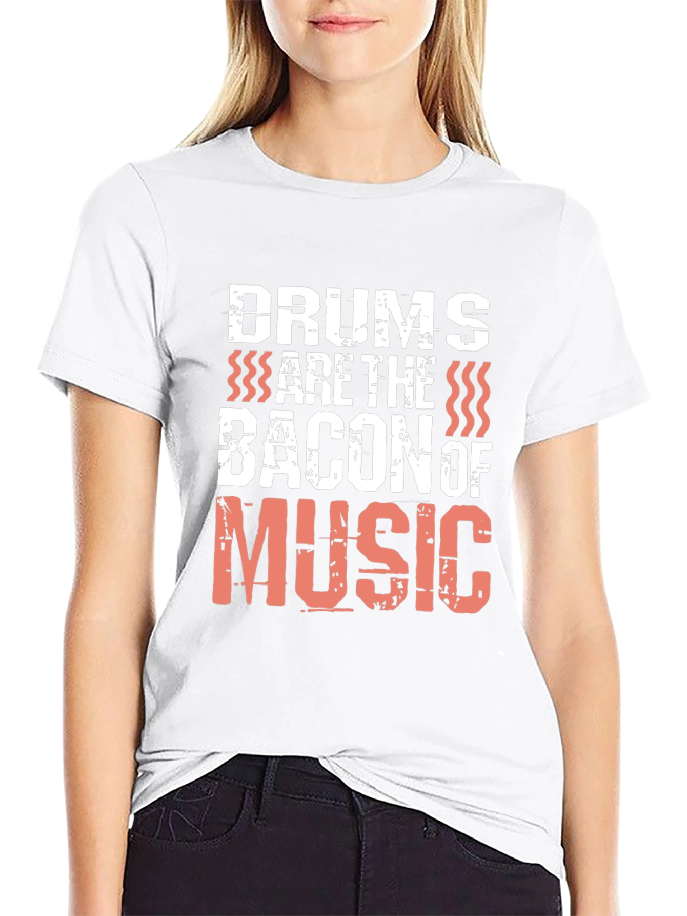 Drums are the Bacon of Music Black T-Shirt