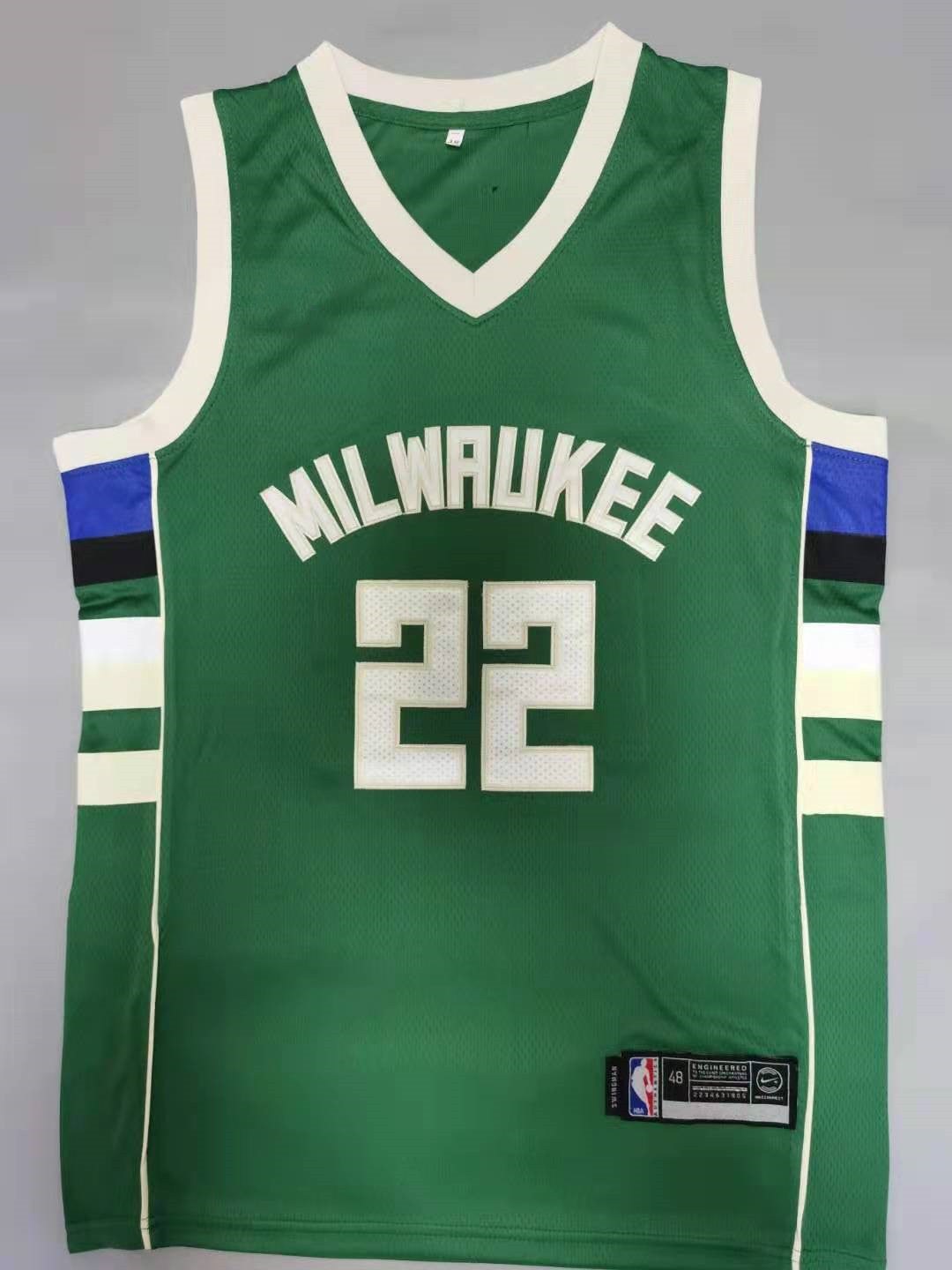 Men's Milwaukee Bucks Khris Middleton #22 Green Fast Break Road Replica Jerseys