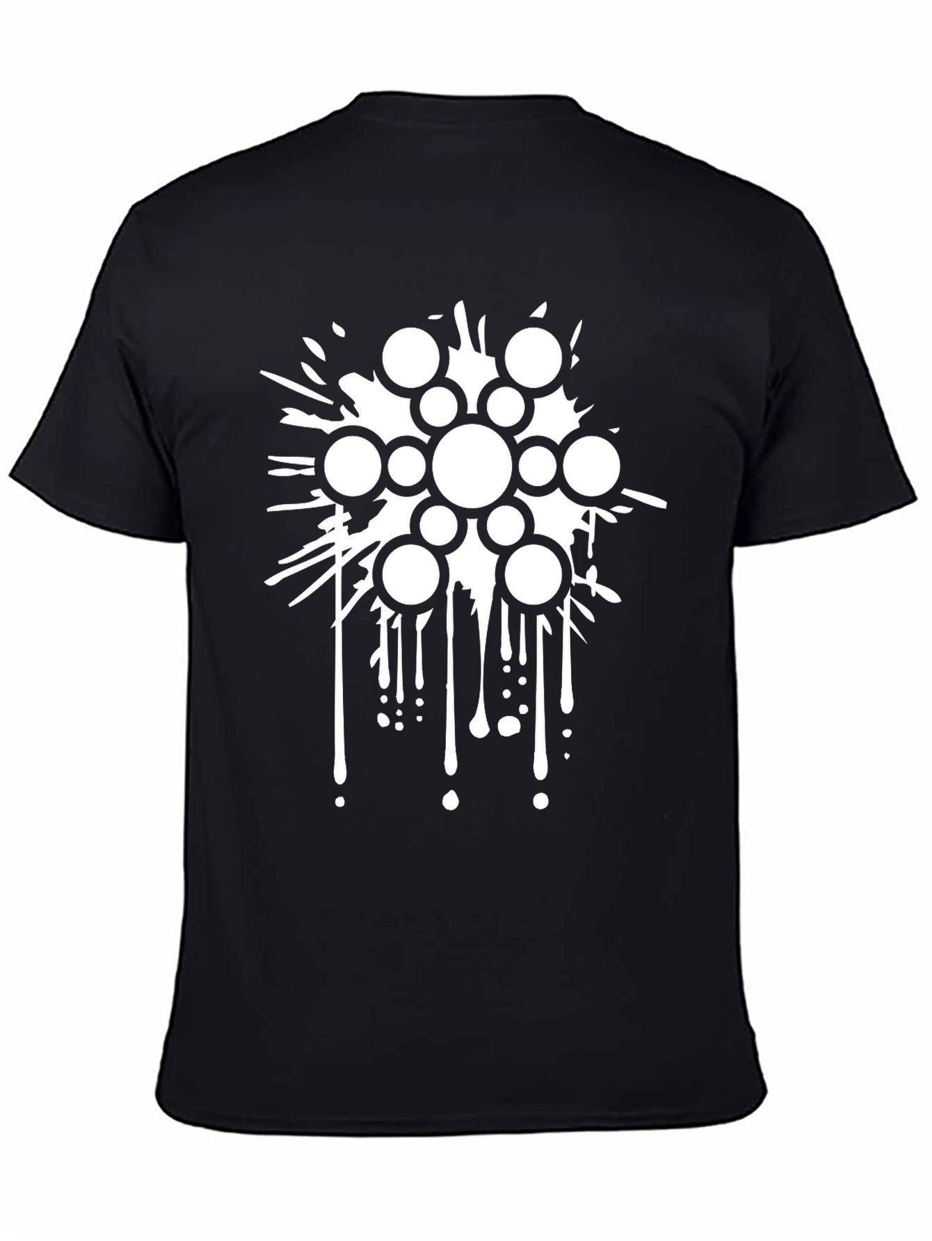 Abstract Circle Splash Graphic Black T-Shirt