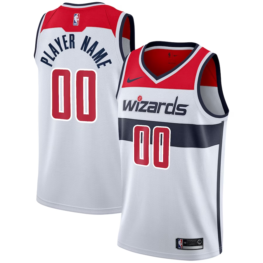 Men's Washington Wizards White 2020/21 Swingman Custom Jerseys - Association Edition