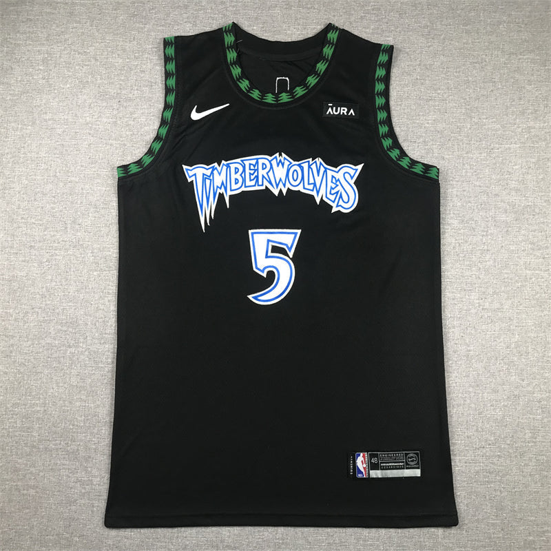 Men's Minnesota Timberwolves Anthony Edwards #5 Black Swingman Jerseys