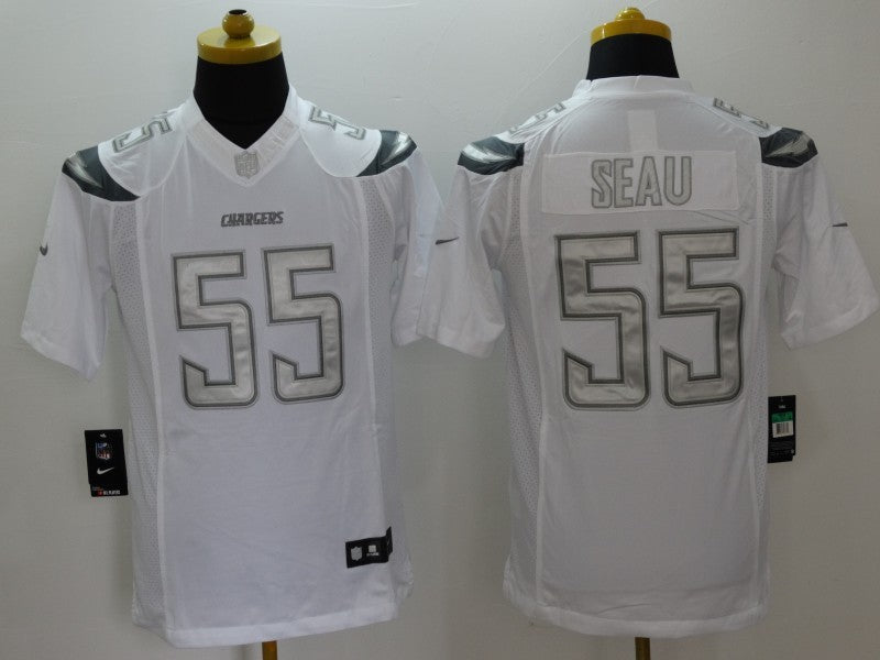 Men's Los Angeles Chargers Junior Seau #55 White Game Jerseys