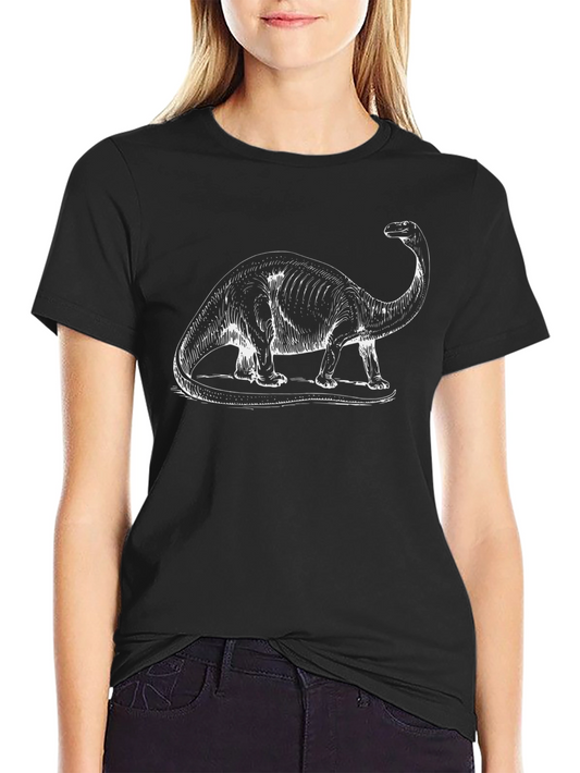 Dinosaur Graphic Tee - Black Cotton T-Shirt