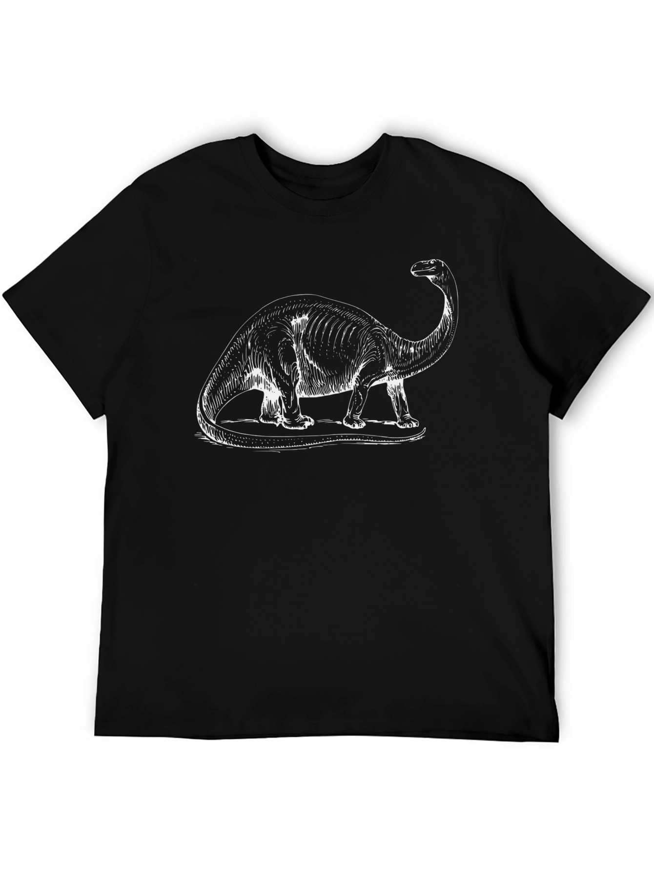 Dinosaur Graphic Tee - Black Cotton T-Shirt