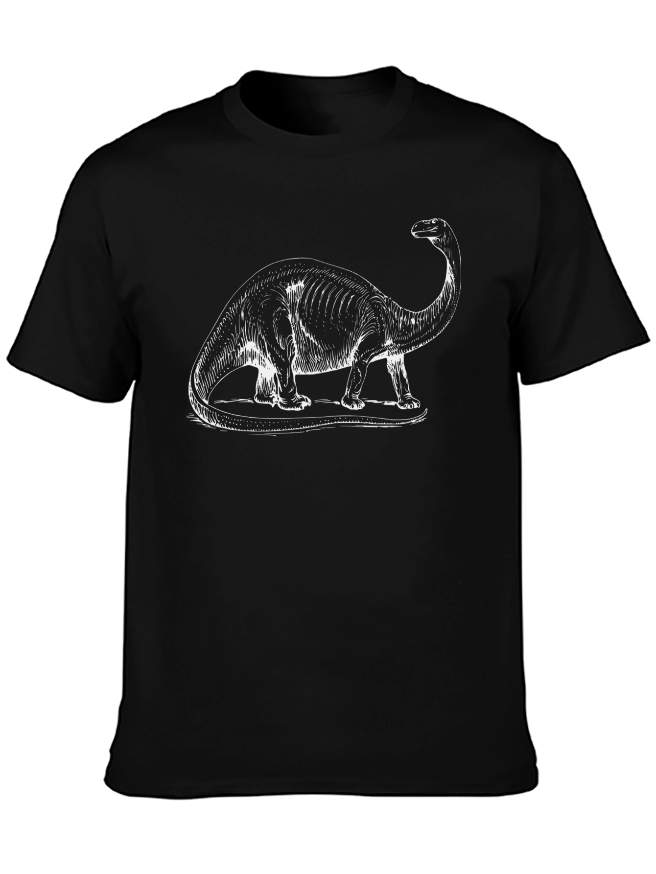 Dinosaur Graphic Tee - Black Cotton T-Shirt