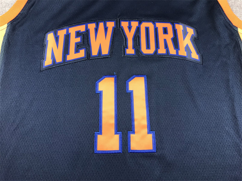 Men's New York Knicks Jalen Brunson #11 Navy Swingman Jerseys - Statement Edition