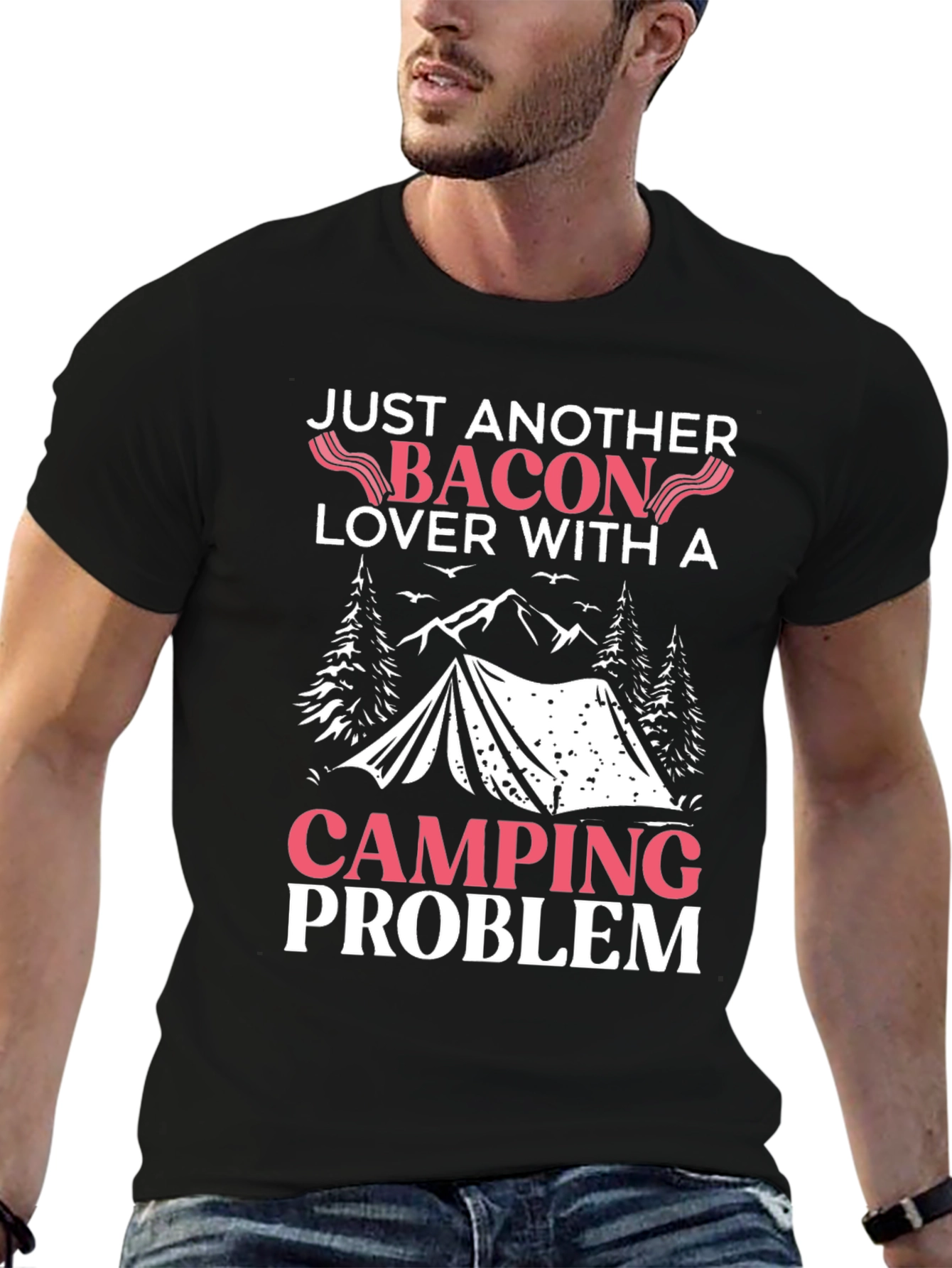 Bacon & Camping Lover T-Shirt - Funny Graphic Tee