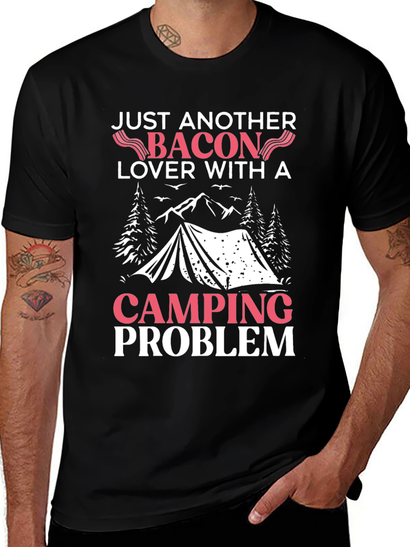 Bacon & Camping Lover T-Shirt - Funny Graphic Tee