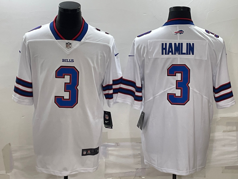 Men's Buffalo Bills Damar Hamlin #3 White Game Jerseys