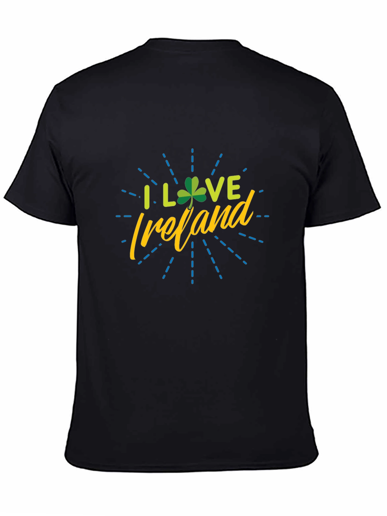 I Love Ireland Shamrock Graphic Tee - Black