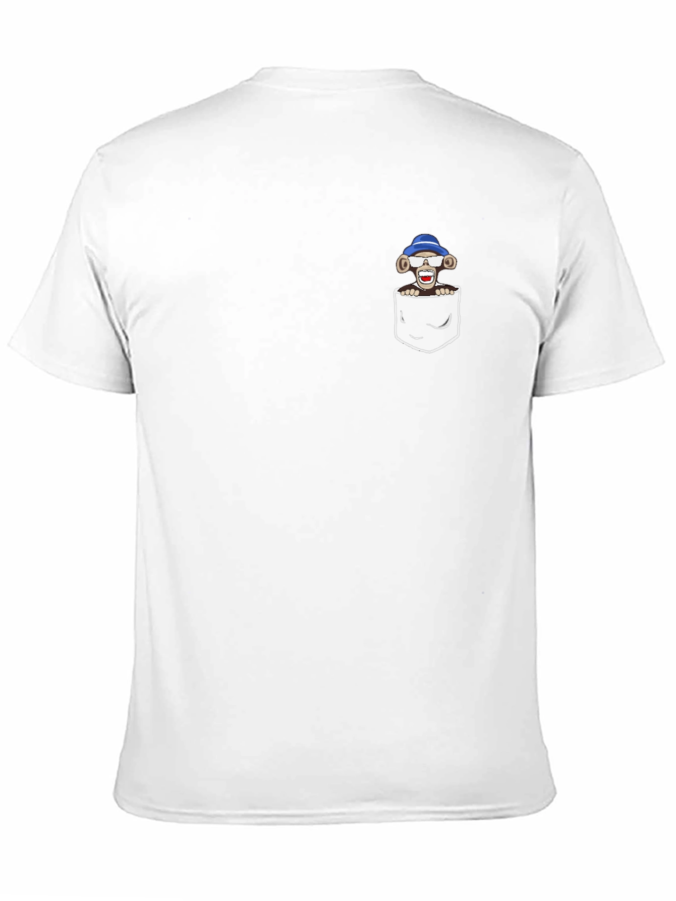 Monkey in Pocket Graphic Tee - Black Casual T-Shirt