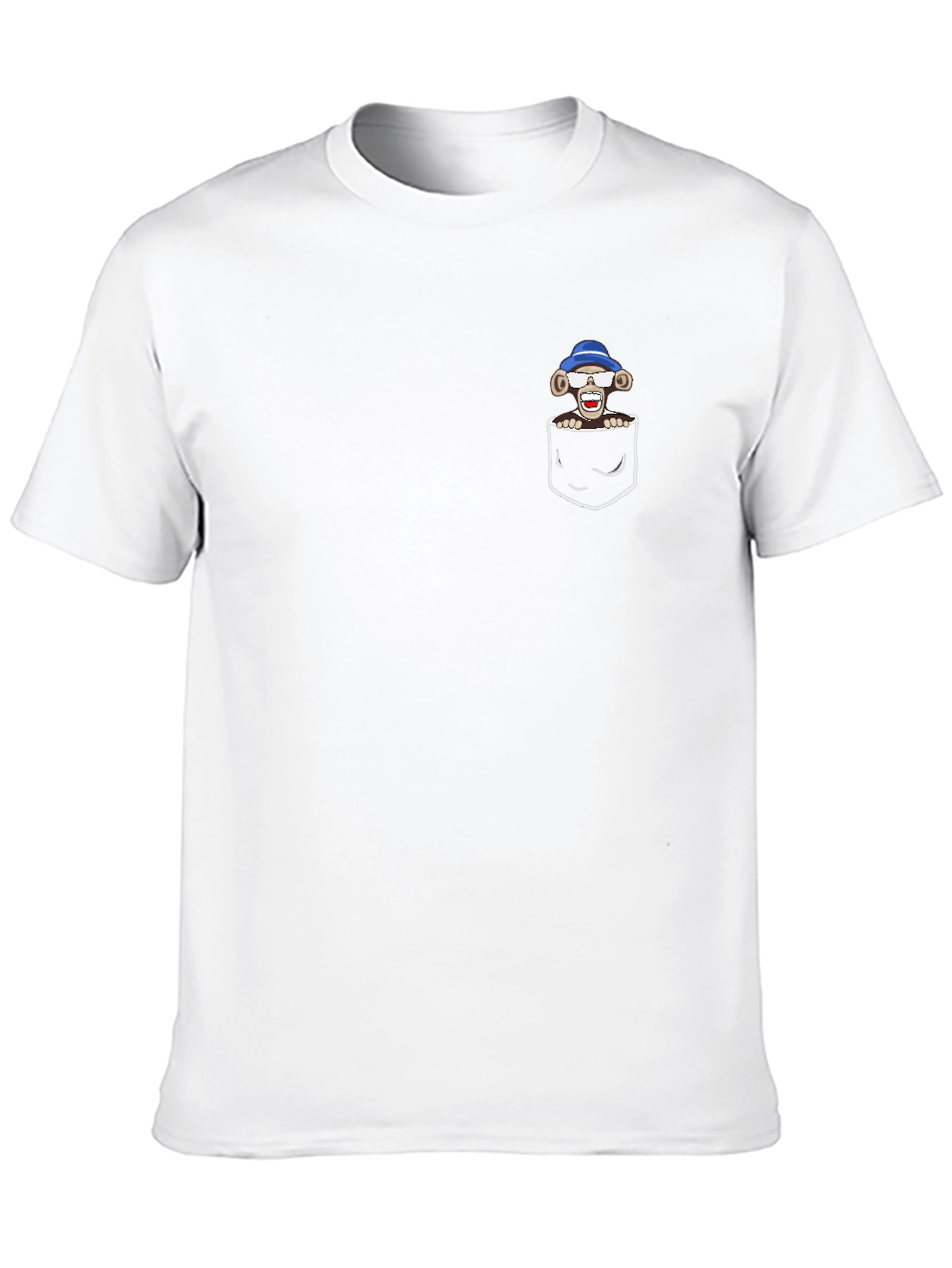 Monkey in Pocket Graphic Tee - Black Casual T-Shirt