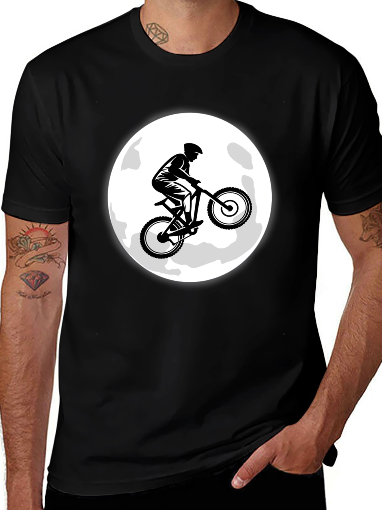 Mountain Bike Moon Graphic T-Shirt