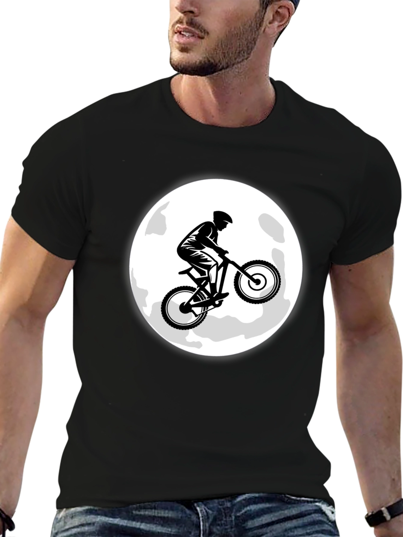 Mountain Bike Moon Graphic T-Shirt