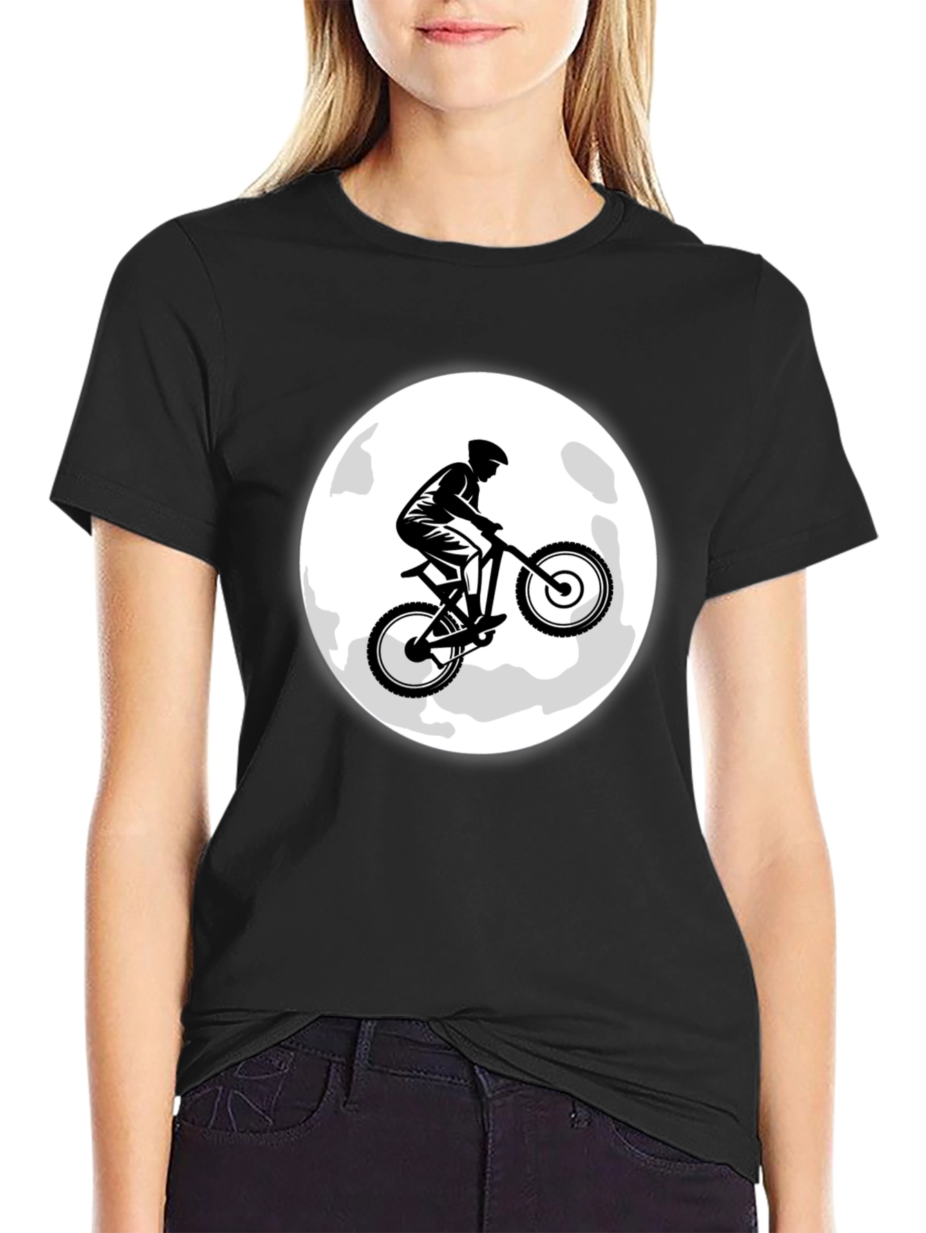 Mountain Bike Moon Graphic T-Shirt