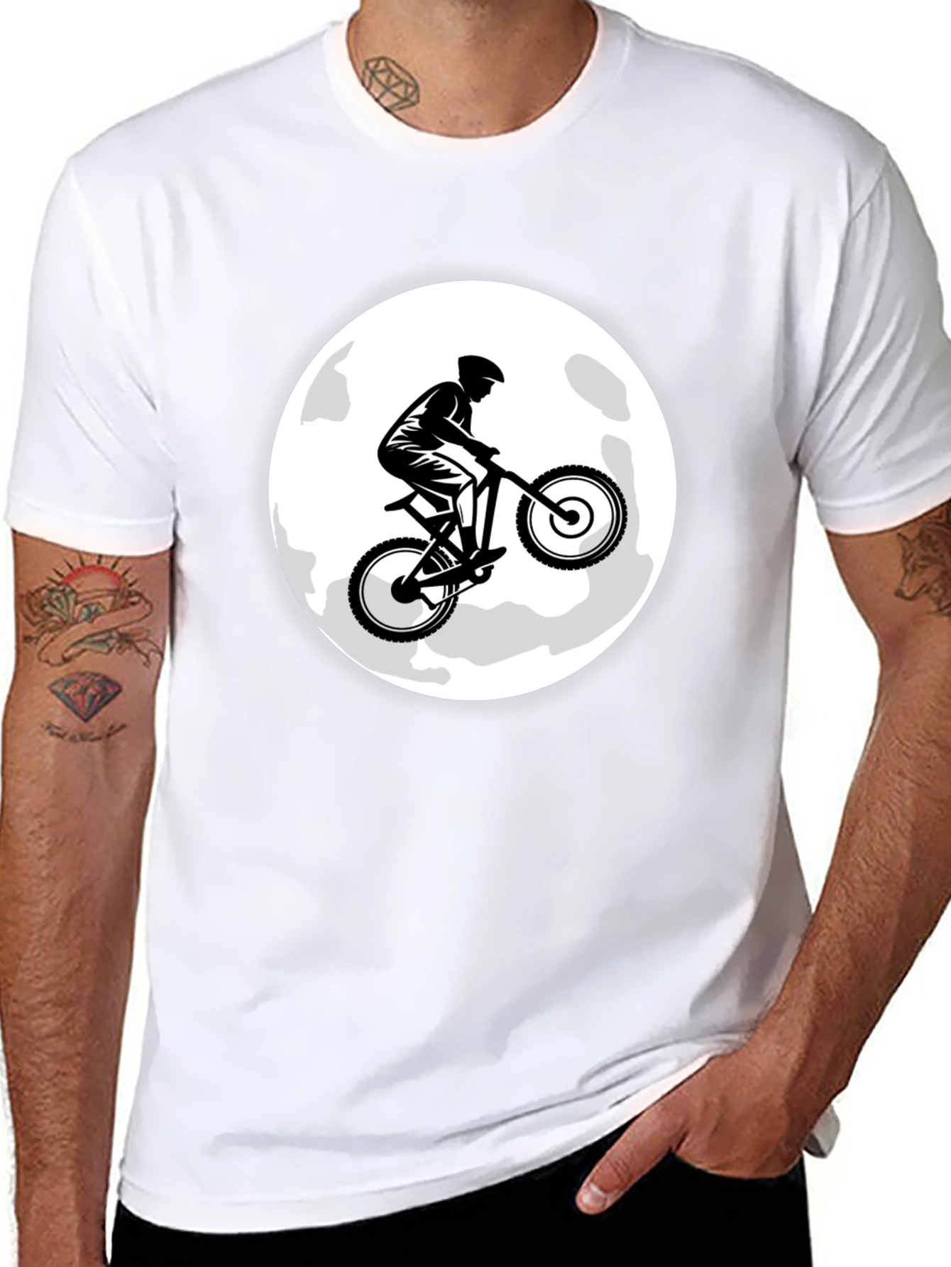 Mountain Bike Moon Graphic T-Shirt
