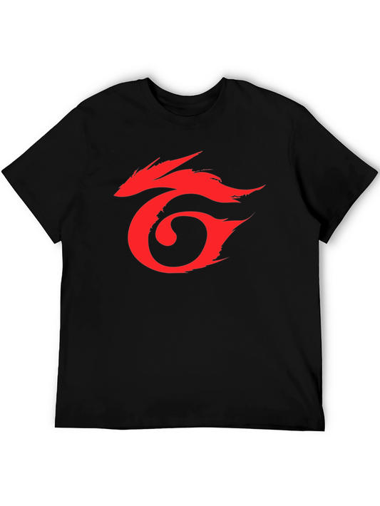 Mens Black T-Shirt with Red Graphic