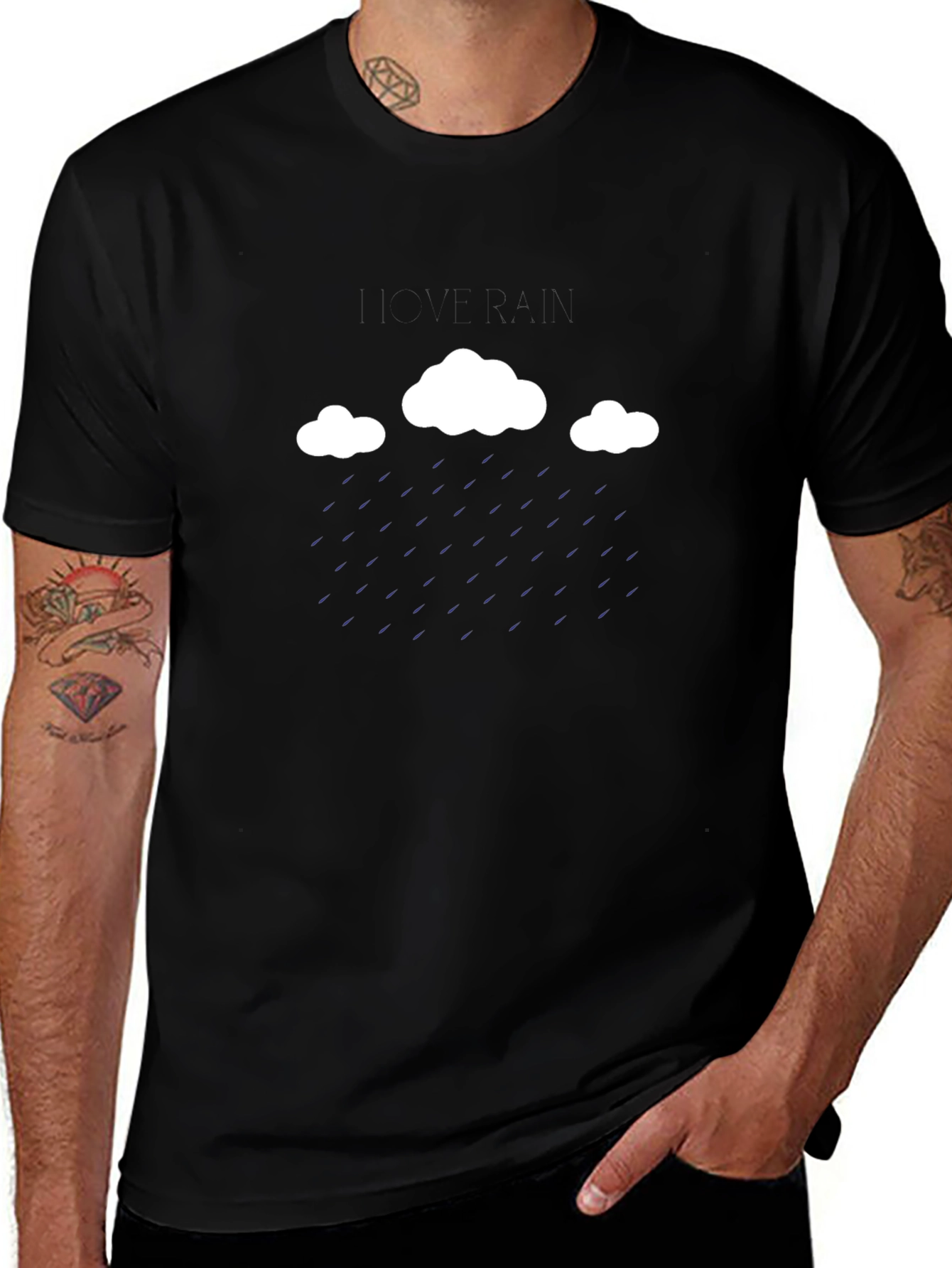 Cloud Rain Graphic Tee - Black