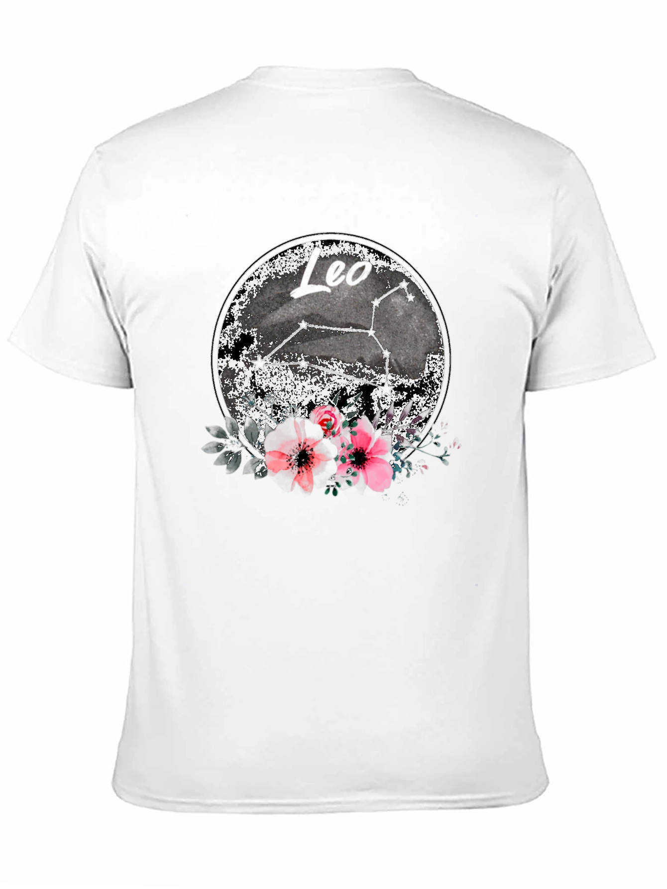 Leo Zodiac T-Shirt with Floral Design