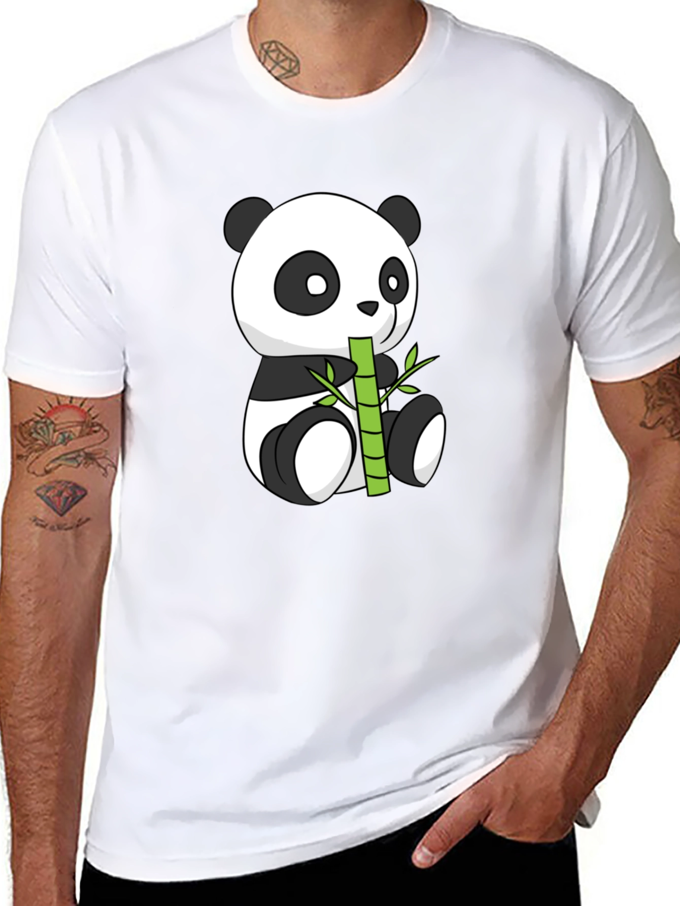 Panda Eating Bamboo Graphic Tee