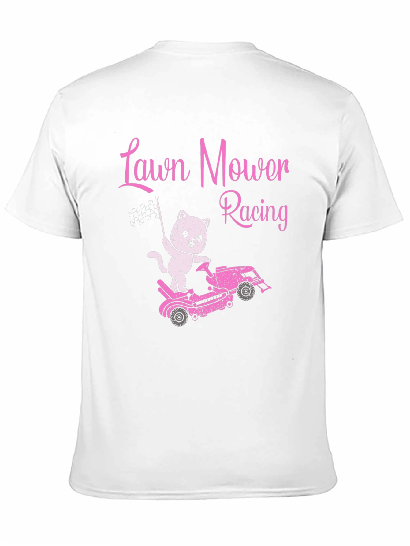 Lawn Mower Racing Cat T-Shirt - Fun Graphic Tee