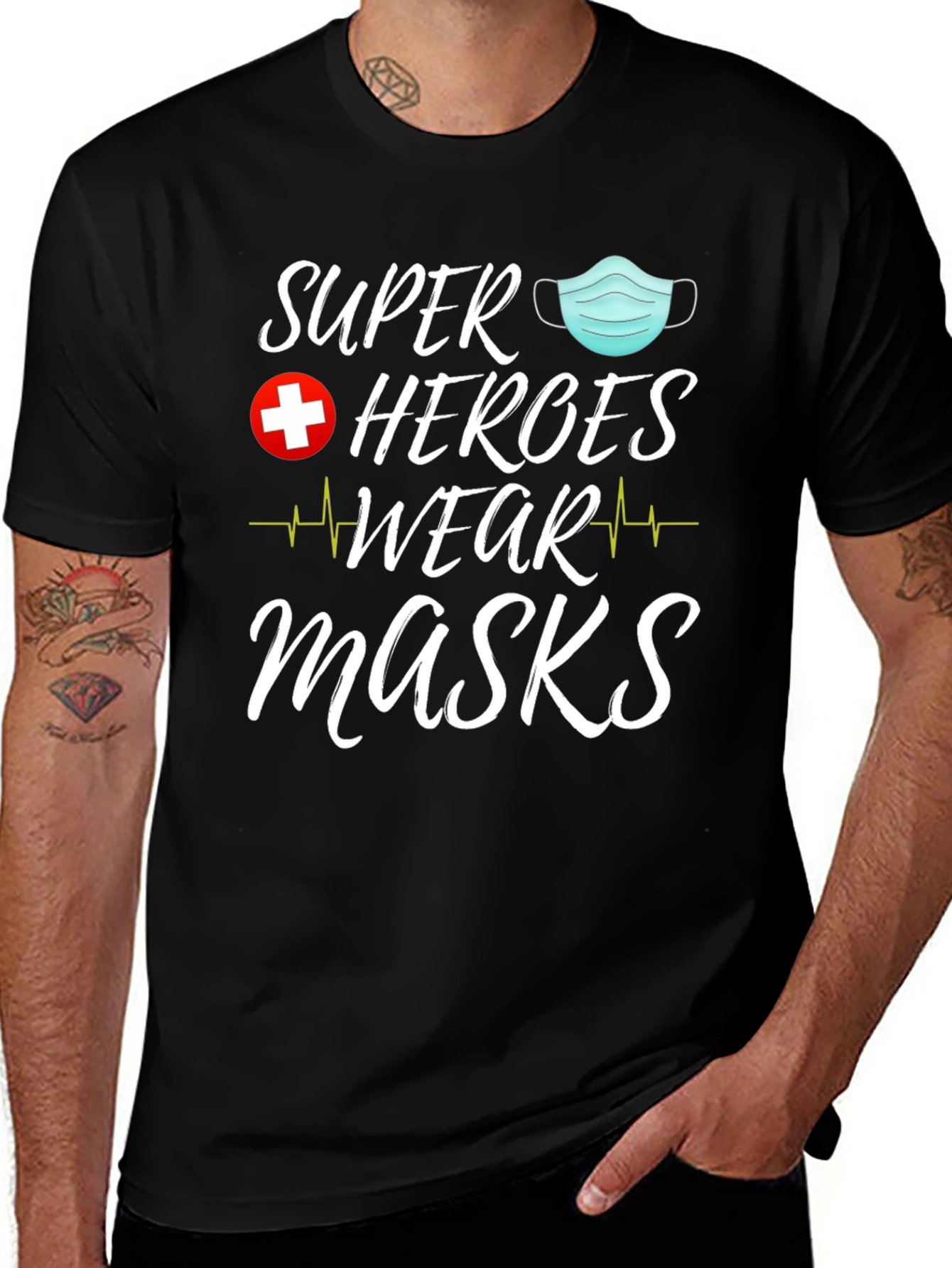 Super Heroes Wear Masks Graphic Tee
