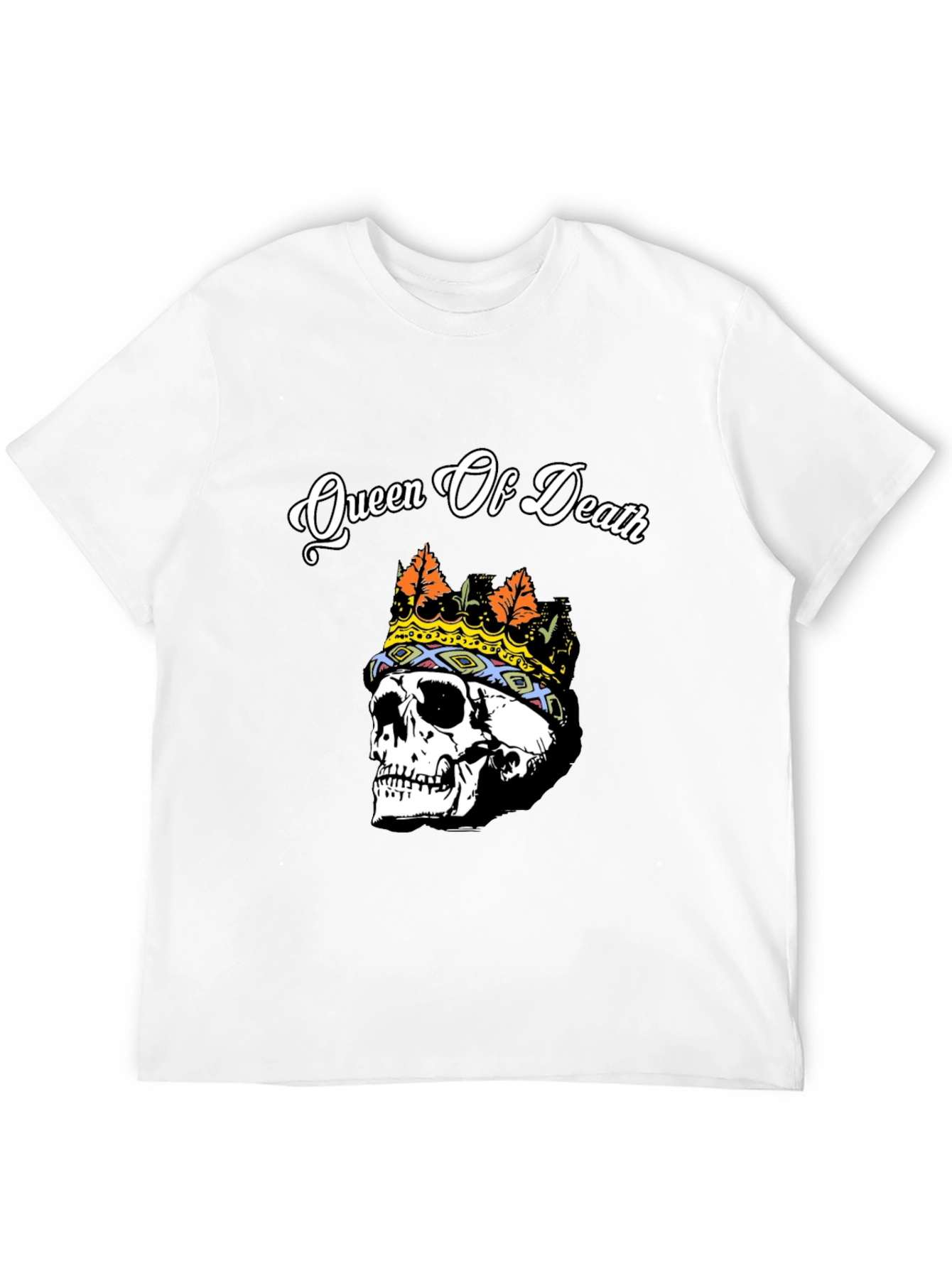 Queen of Death Skull Graphic Tee - Black