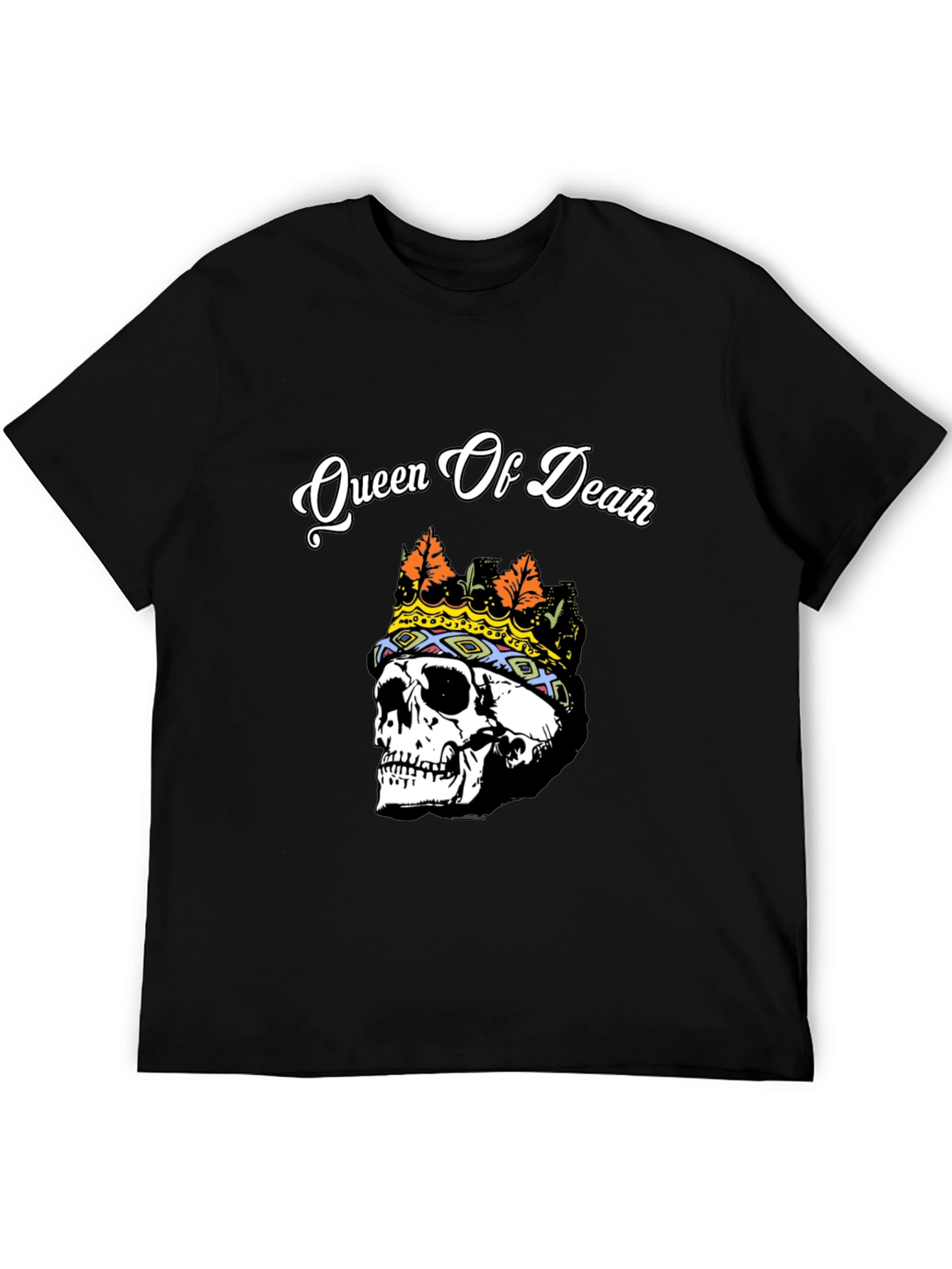 Queen of Death Skull Graphic Tee - Black