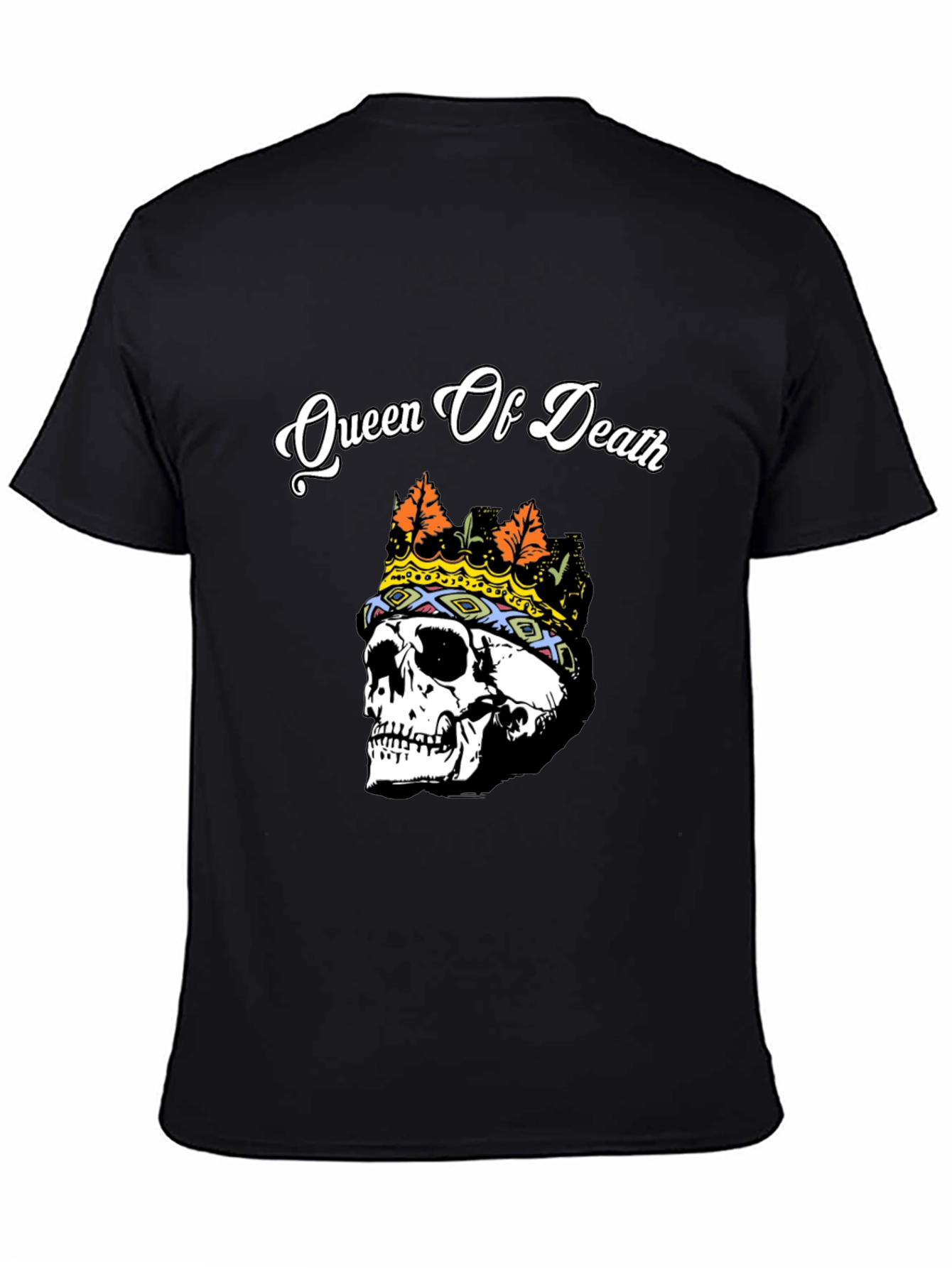 Queen of Death Skull Graphic Tee - Black