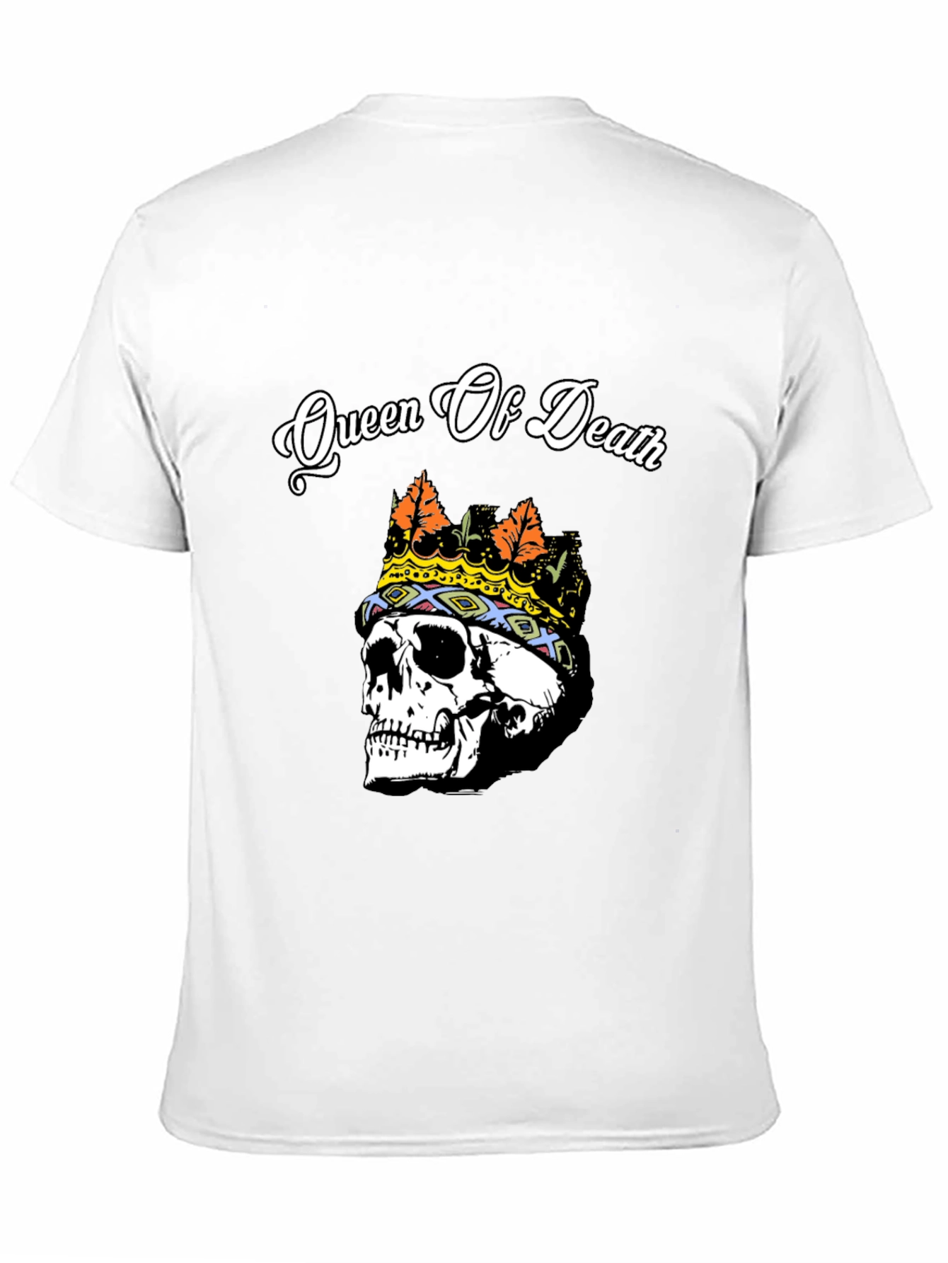 Queen of Death Skull Graphic Tee - Black