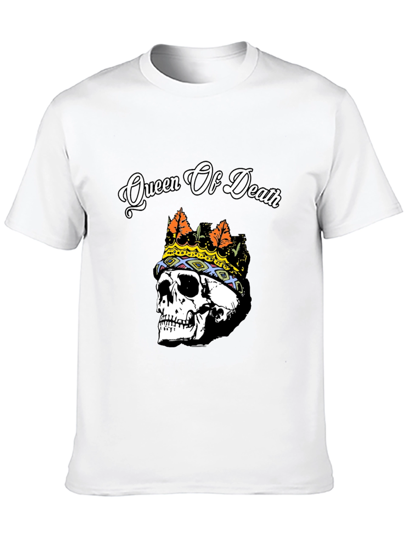 Queen of Death Skull Graphic Tee - Black