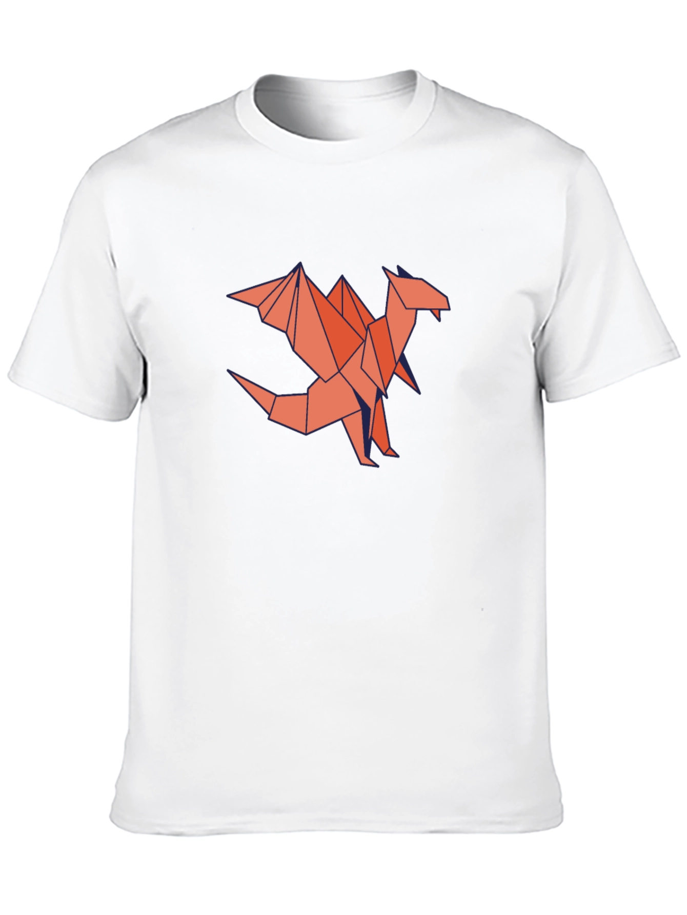 Geometric Dragon Graphic T-Shirt - Black