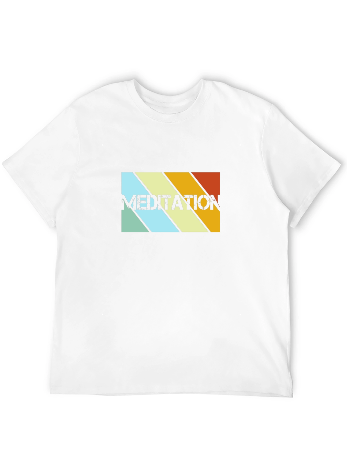 Meditation Retro Striped Graphic Tee - Black